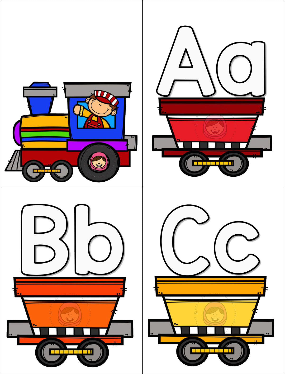 Aa - Zz Train Classroom Decor