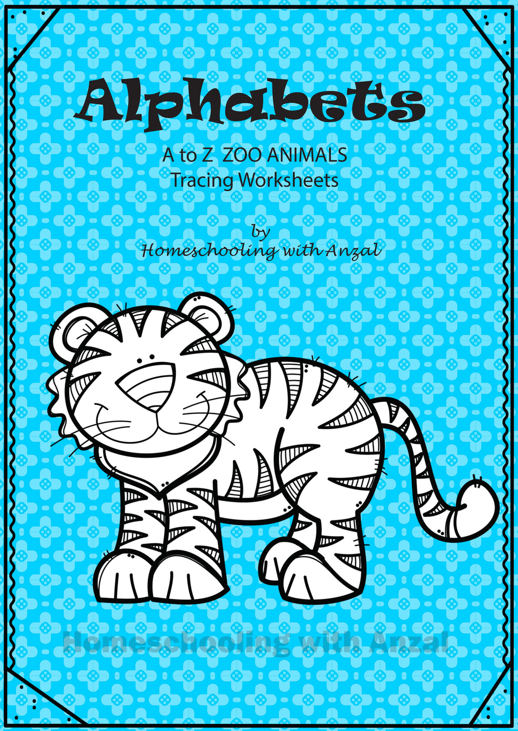 A to Z Alphabets (Capital letters) JUNGLE Tracing book