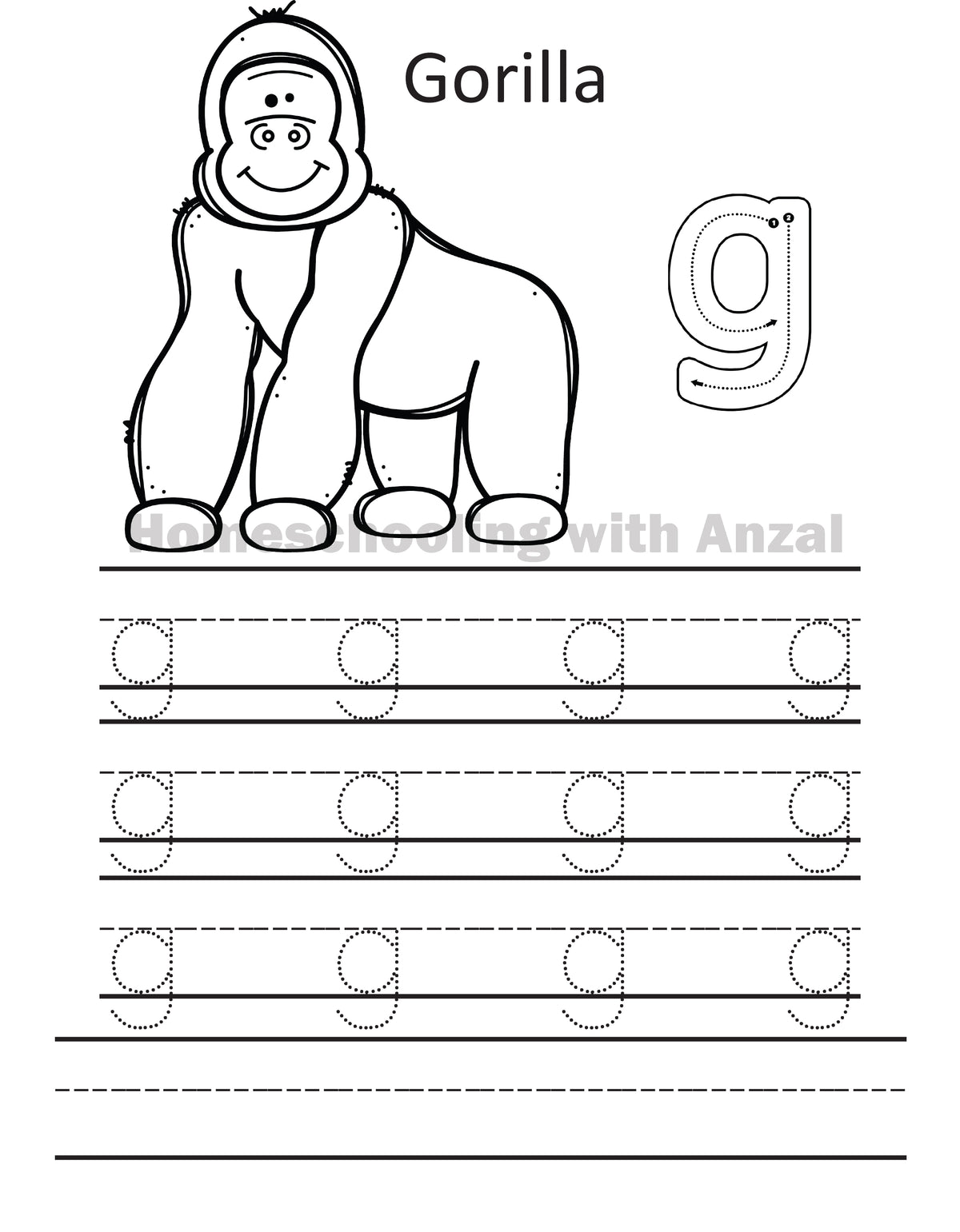 Alphabets a - z  Jungle Tracing Book