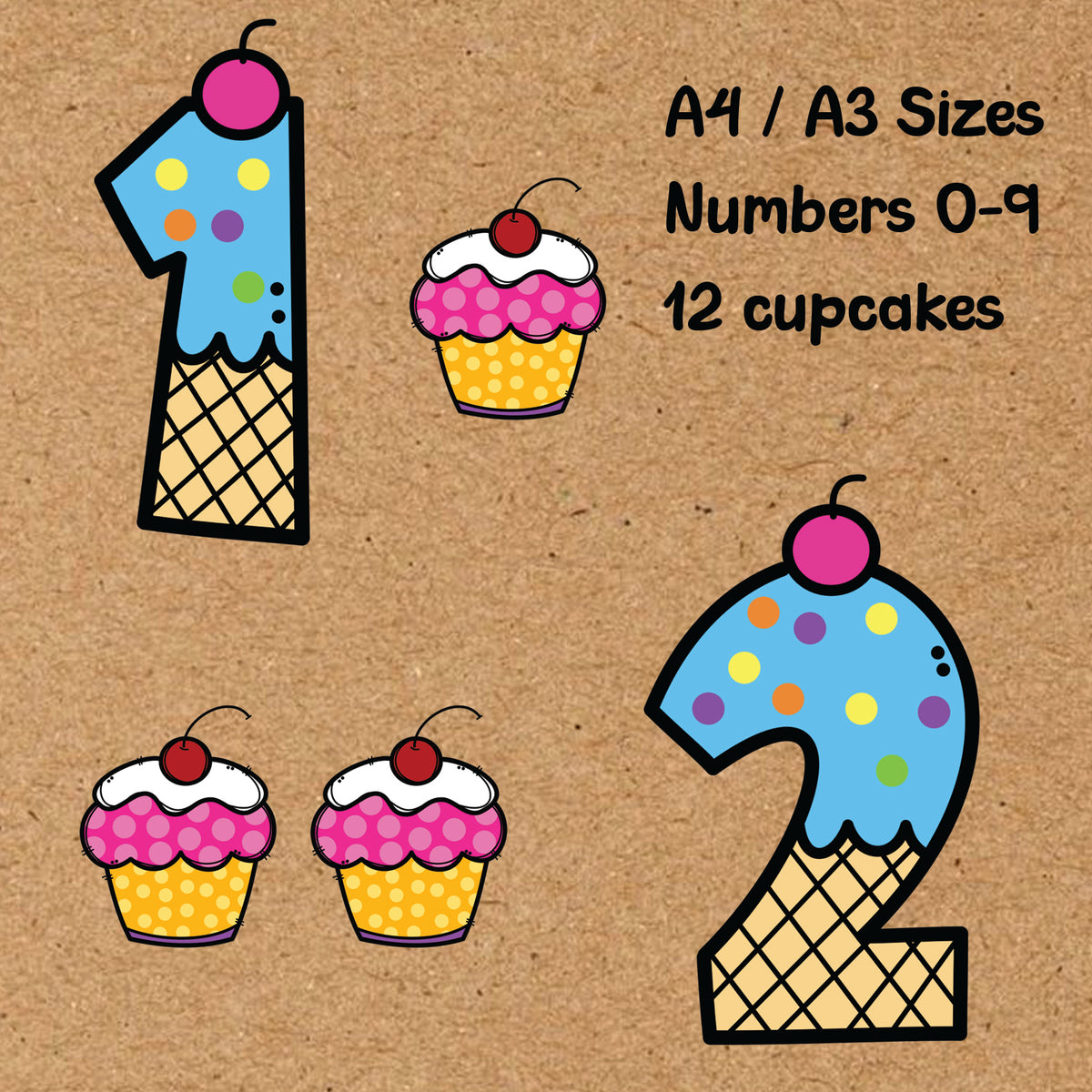 Candy Theme Large 0-9 Numbers