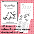 Dino Theme Maths 1-10 Workbook