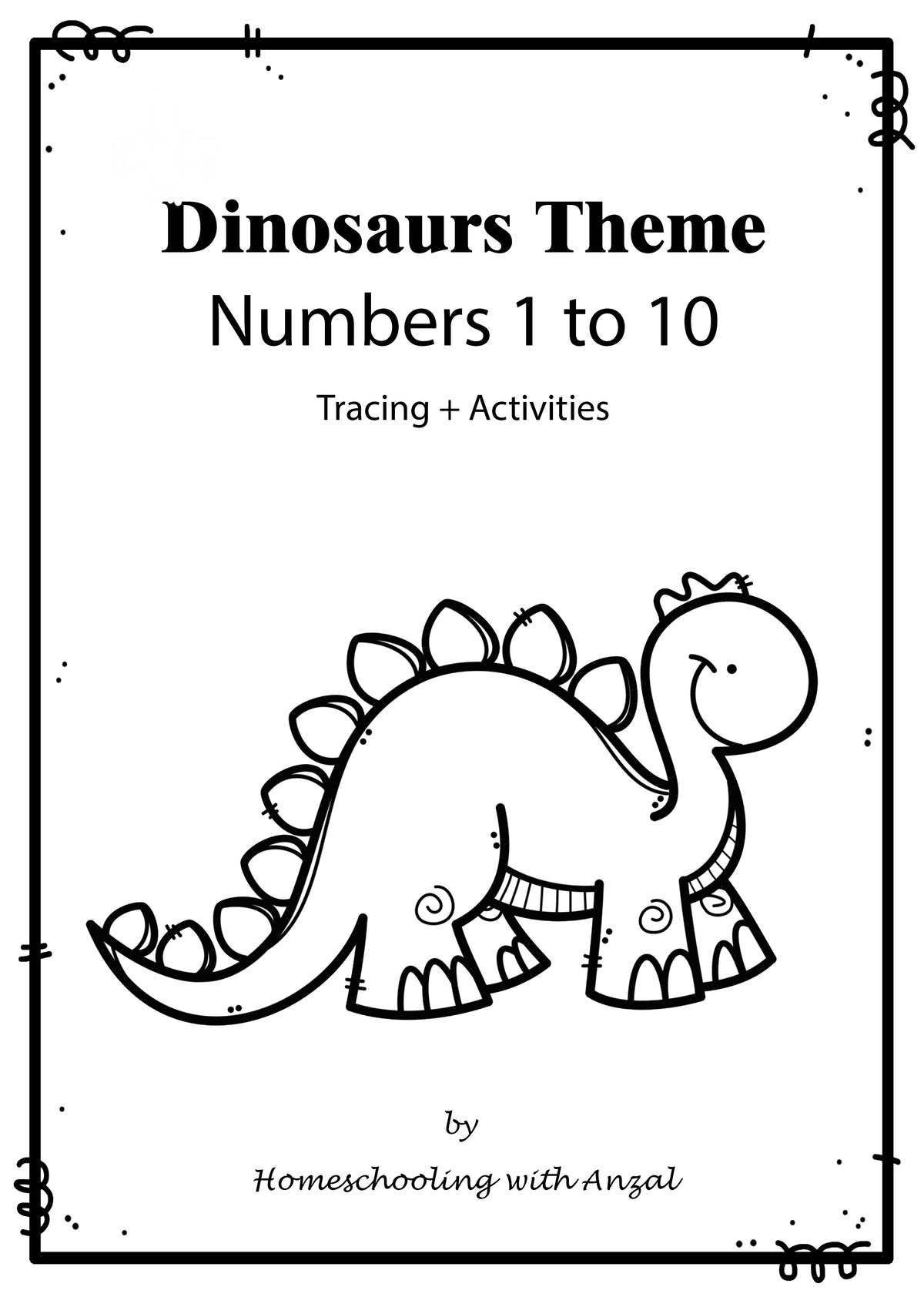 Dino Theme Maths 1-10 Workbook