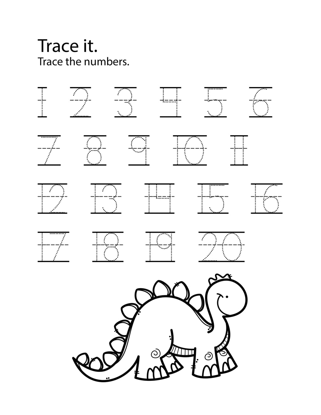 Dino Theme Maths 1-10 Workbook