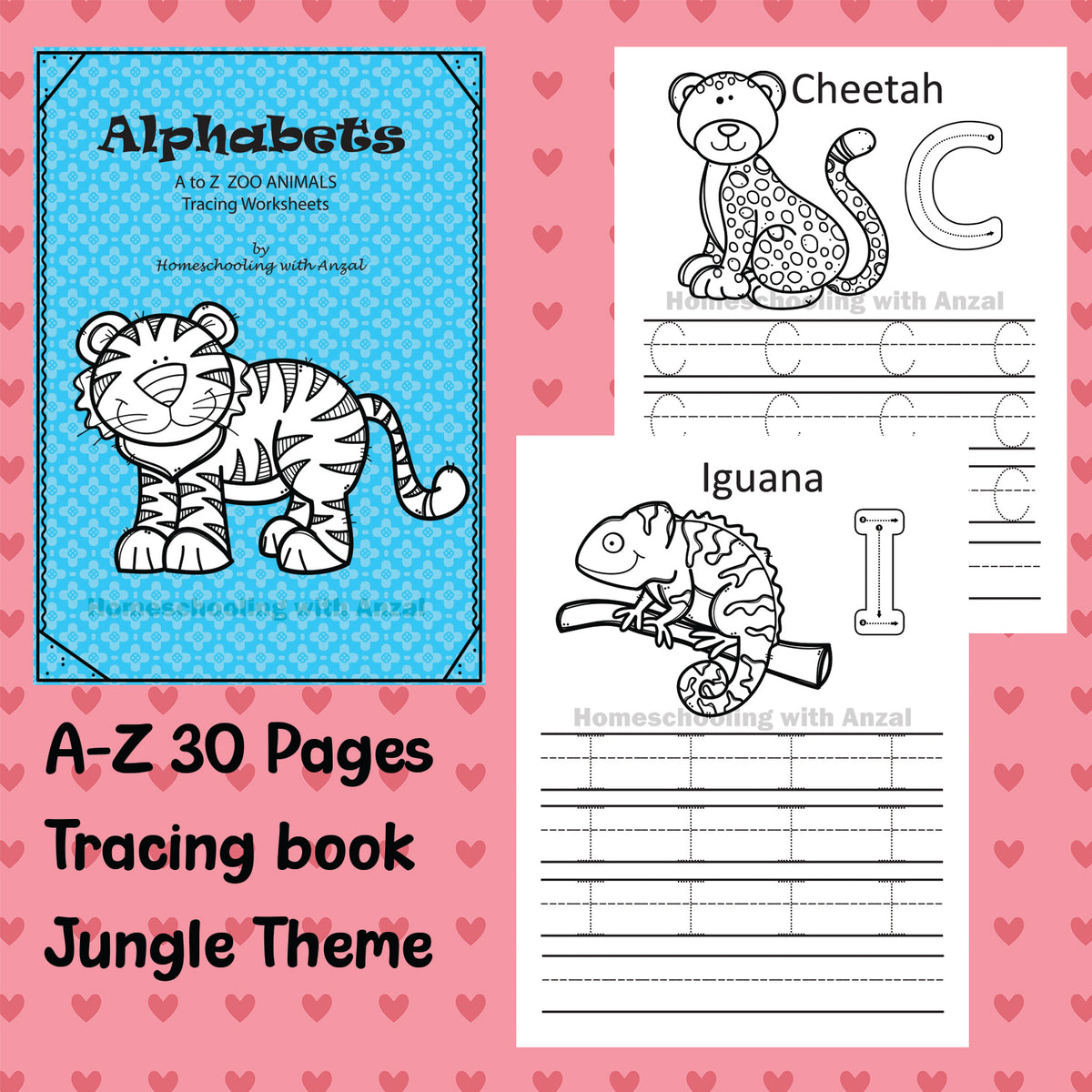 A to Z Tracing book JUNGLE