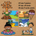 Seasons bulletin board decor
